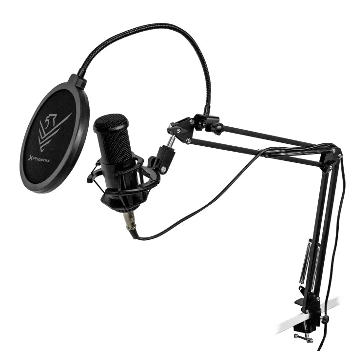Phoenix Technologies Micrófono Condensador Profesional de Estudio con Brazo Articulado y Filtro Anti Pop - 1