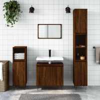 vidaXL Armario de baño madera de ingeniería envejecida 58x33x60 cm en color Madera antigua/Roble artisan/Blanco y más | almacenamiento funcional diseño moderno para baño dormitorio sala - details 4