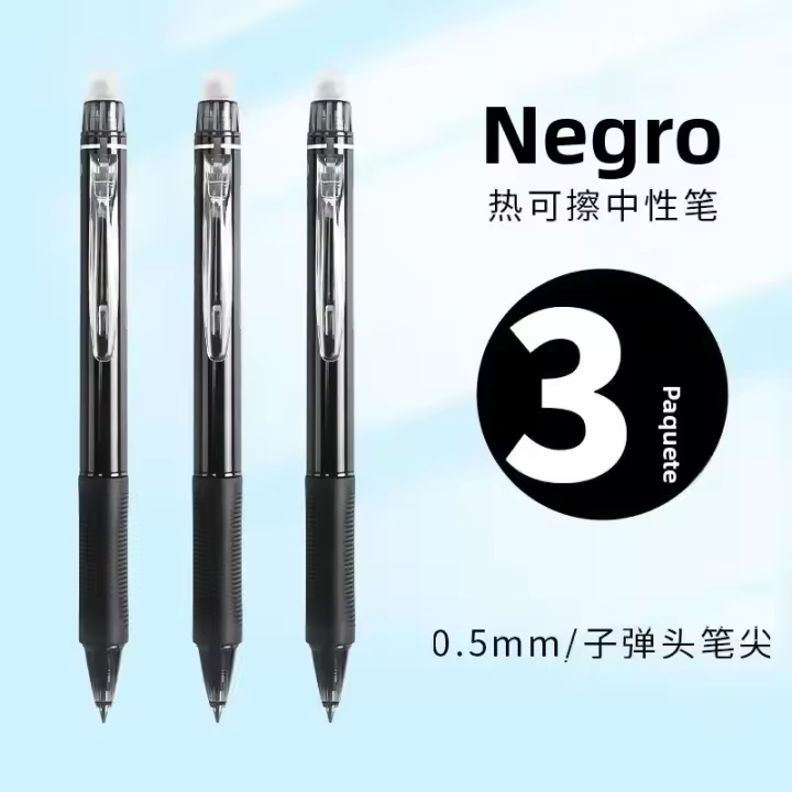 M&G Pluma De Gel Borrrable 0.5 Mm Tinta Negra/Azul Con Punta De Borrador Recargable Adecuada Para Estudiantes - 1