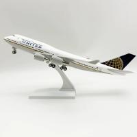 Modelo De Avión Miniatura United Airlines B747 30CM Escala 1:240 Con Base Y Ruedas Regalos De Avión Para Coleccionistas Y Decoración Del Hogar - details 1