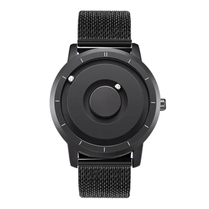 Relojes magnéticos para hombre sin rodillos de bolas de cristal. Reloj de pulsera de cuarzo para hombre con brazalete de Maple inoxidable. - 1
