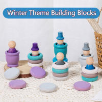 Bloques De Construcción Arcoíris De Madera Para Niños Juego De Puzzle Sensorial Tema De Cuatro Estaciones Juguetes Montessori - details 7