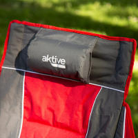 Aktive - Silla mecedora de camping plegable, con cojín y bolsillos laterales de malla, fabricada en acero y poliéster acolchado, incluye bolsa de transporte con asa, ideal para uso en exteriores, sillas plegables, mecedoras de jardín, mecedoras, balancín - details 4