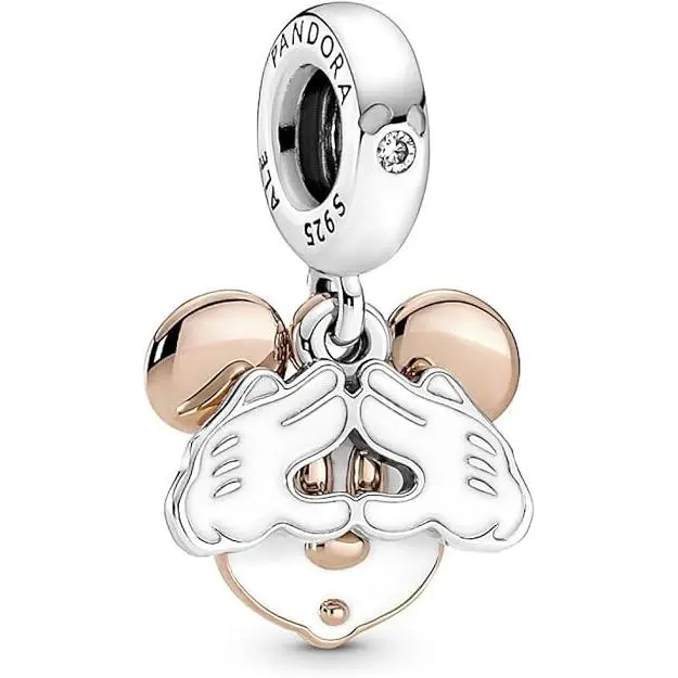Pandora Abalorio de plata de ley y chapado en oro rosa de 14 quilates con mezcla de metal único de personajes，Incluye Caja Original - 1