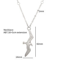Collar De Plata Acero Inoxidable Con Colgante De Gaviota Moda Unisex Collar De Cadena De Animal Para Parejas Joyería De Compromiso - details 0