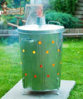 bricoloco.com Bricoloco.com Cubo incinerador jardín 75 litros para hojas, desechos y residuos. Con tapa, asas y patas. Cubos - details 1