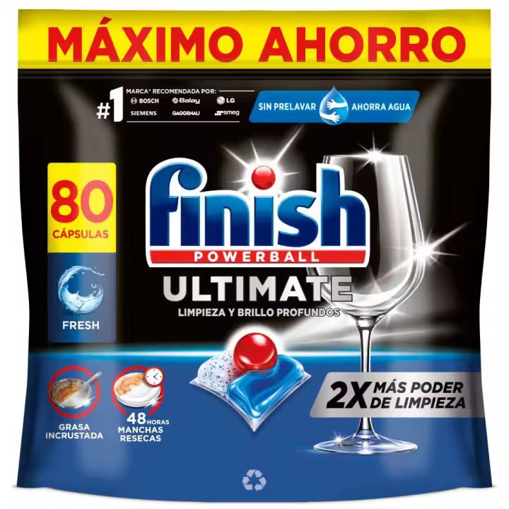 Finish Powerball Ultimate All in 1 80 Pastillas para el lavavajillas Regular - 1