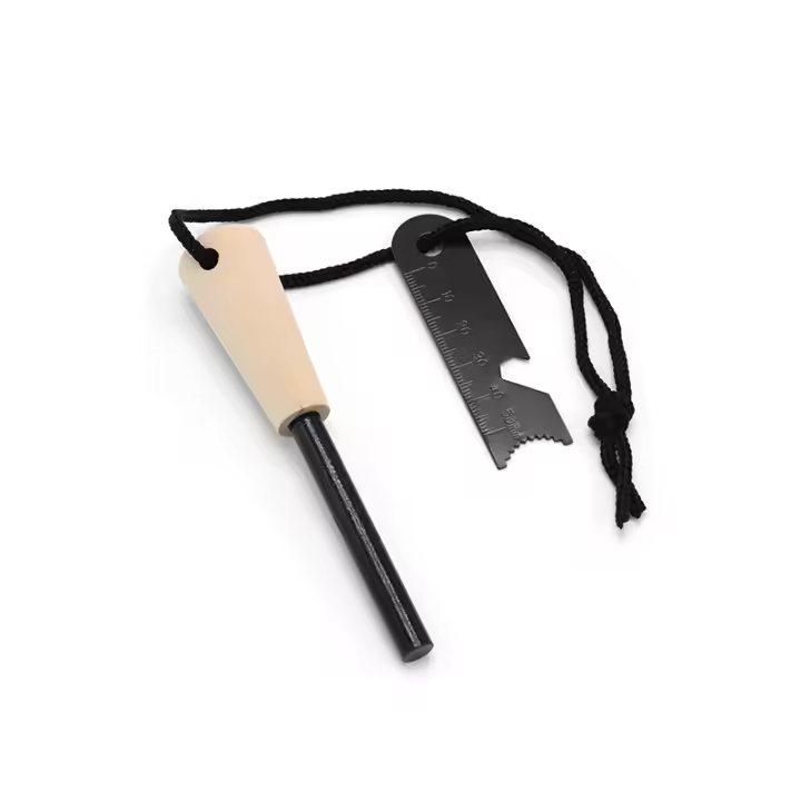 Acero de supervivencia para fuego, encendedor de pedernal, raspador de acero, herramienta de supervivencia de emergencia para exteriores, viajes, acampadas y senderismo (forma de diamante) - 1