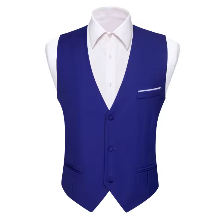 Chaleco De Seda Para Hombre En 20 Colores S-5XL Estilo Formal Sin Mangas Cuello Redondo Ajustado Para Todas Las Estaciones - 1