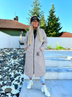 Nueva Chaqueta Larga Elegante Para Mujer 2025 Otoño Invierno Cálido Y Grueso Con Capucha Color Sólido Y Bolsillos De Terciopelo Chaqueta De Windbreaker - details 20
