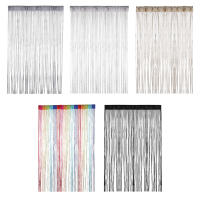 Cortina Decorativa De Puerta 100cm X 200cm Divisor De Habitación Para Bodas Coffee House Restaurante Trenzado De Hilo Plateado Y Poliéster Alta Calidad - details 4