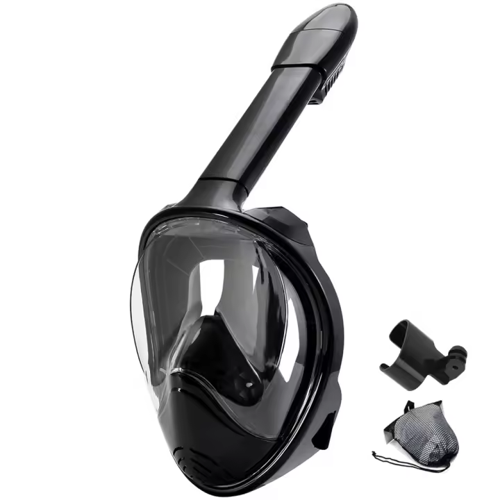 Máscara de Snorkel Completa con Montaje de Cámara Vista Panorámica de 180 Grados - 1