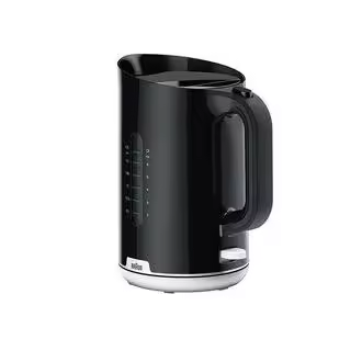 Braun - Hervidor de agua eléctrico WK1100BK de 1,7 L y 2200 W con filtro antical extraíble, base giratoria 360° y protección de 4 vías para cocina moderna, color negro - 1