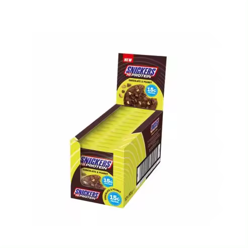 CAJA HI PROTEIN COOKIE (12X60GR) CHOCO Y PEANUT - Snickers - 1