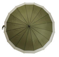 J.S ONDO PARAGUAS LARGOS LISOS CON BORDE BEIGE 16 VARILLAS ANTIVIENTOS Paraguas automático de bastón resistente al viento, paragua grande FUERTES NUEVO 2025 - details 11