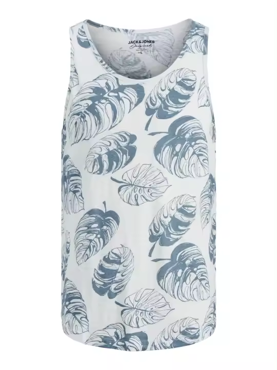 Jack & Jones mod. 12209638 Camiseta tirantes con estampado hojas tropicales - 1