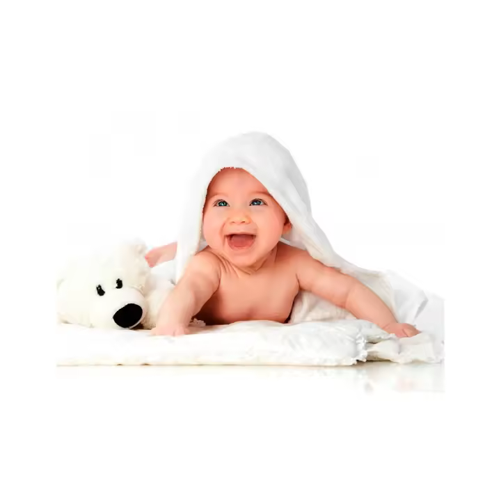 Irisana - Toalla de Baño de Microfibra - Beige - 70 x 70 cm - Albornoz de Bebe con Capucha - Tacto Suave - Ideal Para Pieles Sensibles - Secado Rápido - 1