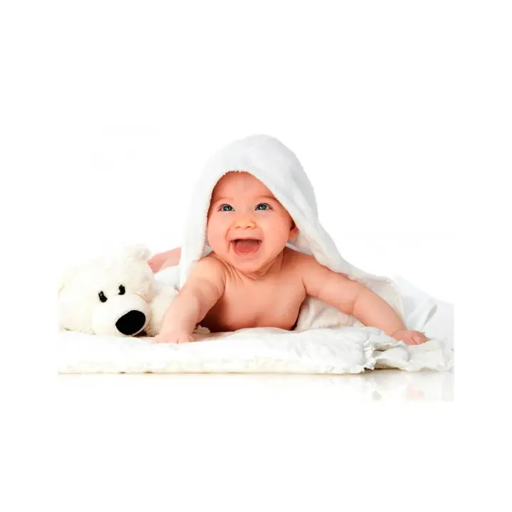 Irisana - Toalla de Baño de Microfibra - Beige - 70 x 70 cm - Albornoz de Bebe con Capucha - Tacto Suave - Ideal Para Pieles Sensibles - Secado Rápido - 1