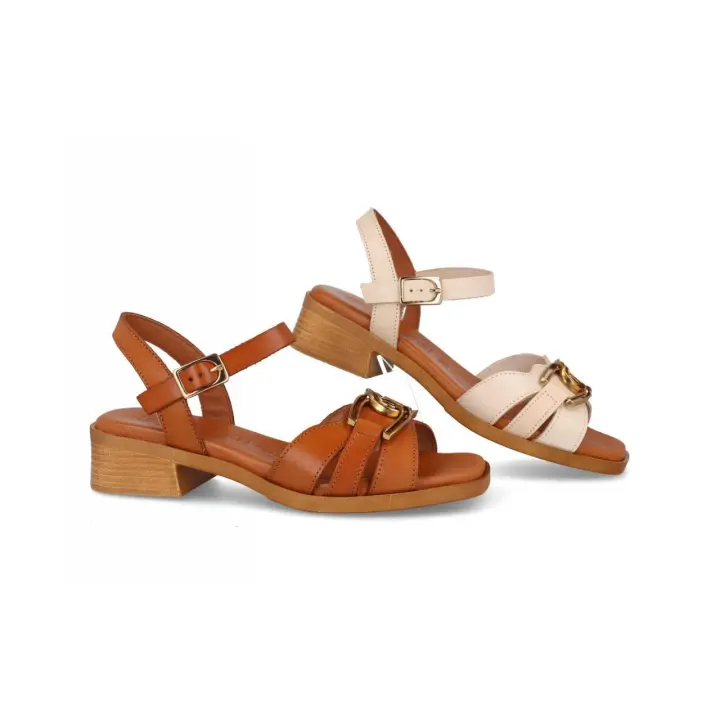 4541 - DIGO DIGO SANDALIAS DE TACÓN   COLORES : CUERO , BEIGE  TALLAS : 35 AL 41  CORTE EXTERIOR : PIEL  FORRO INTERIOR : PIEL / SINTÉTICO  PLANTILLA : PIEL / GEL    ALTURA TACÓN / CUÑA : 4 CM.  PISO : SINTÉTICO - 1