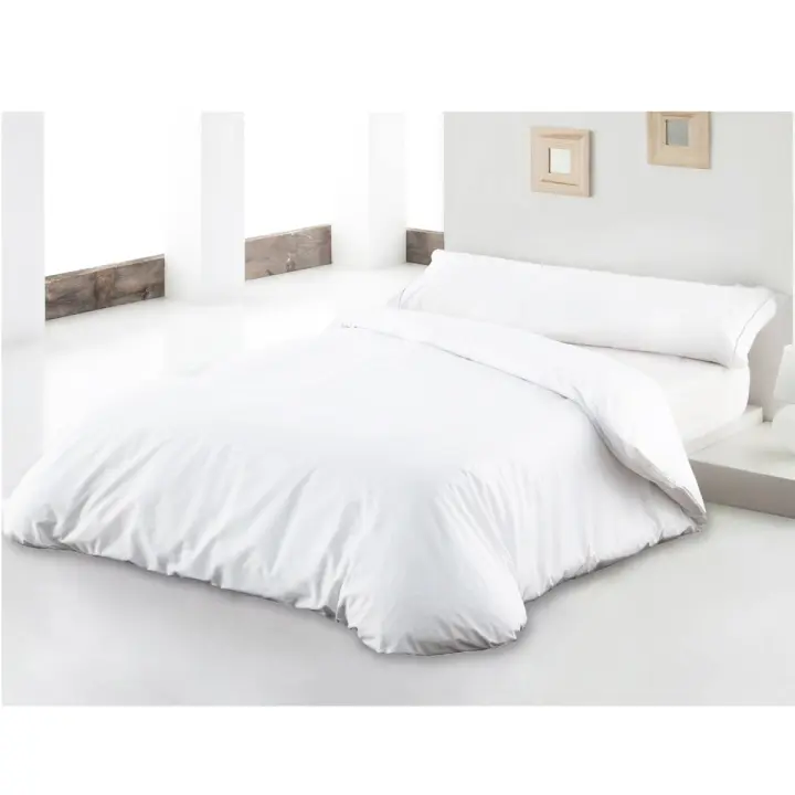Juego Nórdico 3 Piezas, Funda Nórdica para Edredón + Funda de Almohada + Sábana Bajera, Color Blanco - 1