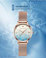 Reloj De Cuarzo Para Mujer Hannah Martin Diseño Original Con Mariposa 3D En Oro Rosa Cuerda De Acero Inoxidable Resistente Al Agua Y Al Choque - details 0