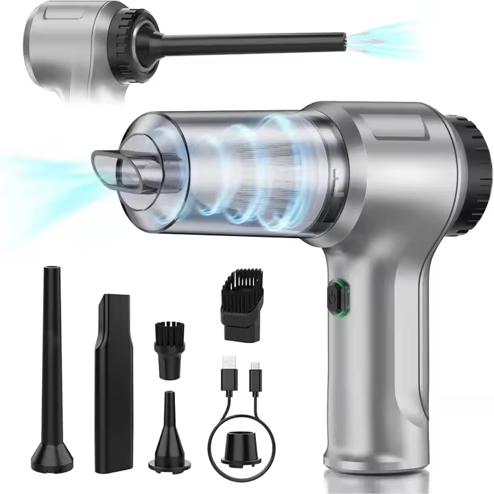 Aspirador de Mano, 12000PA Exspirator Coche Powerful, Sin Cable Recargable Mano Aspirador with HEPA Filter para Coche, Hogar y Limpieza de Melo de Mascotas - 1