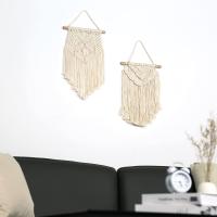 2 unidades de macrame tejido tapices de pared tapices Boho decoración del hogar arte de la pared de algodón hecho a mano bohemio decoración del hogar para el Partido WEDG adornos artesanía regalos - details 2