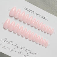 24pcs/set Uñas Postizas De Talla Grande En Rosa Gris Y Marrón Estilo Francés Y Almendrado Para Otoño E Invierno Decoración De Uñas Press on Falsas Acrílicas - details 8