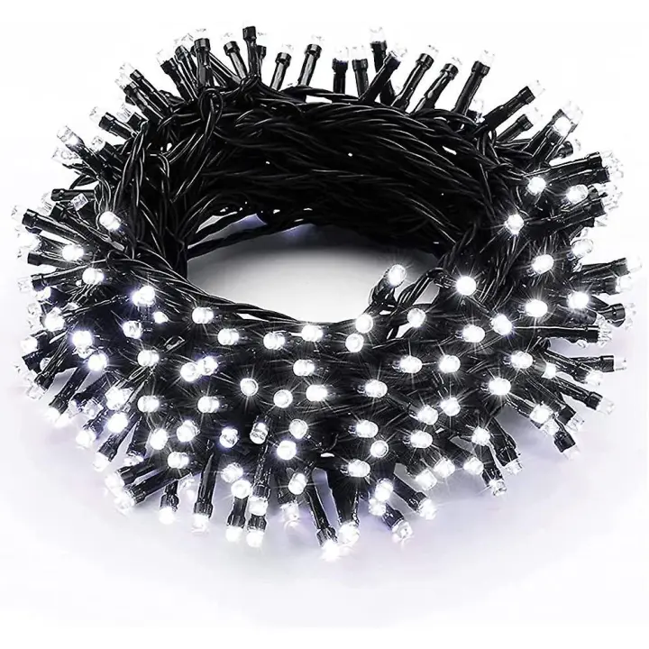 Cadena de luces 200 LED navideñas de 20m, luces para árbol de Navidad para interiores y exteriores, 8 modos, luces blancas impermeables - 1