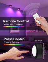 Luces LED de disco con 2 controles remotos, Luces para badería, Luz Nocturna RGB con temporizador, Luces LED inalámbricas de Brillo ajustable, paquete de 6 - details 3