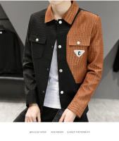 Nueva Chaqueta Casual De Moda Para Hombres Drill Colorido Ajustada Estilo Coreano Solitaria Abierta Cierre De Botones Polyester Para Otoño - details 5
