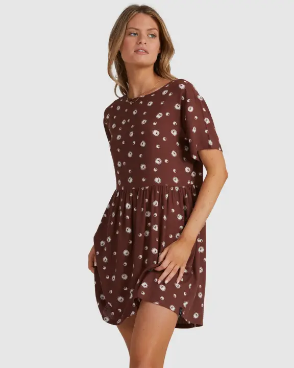 Vestido Rvca Balance Act Cappuccino - Mezcla de Tejido de Malla de Viscosa y Lino Italiano - 1