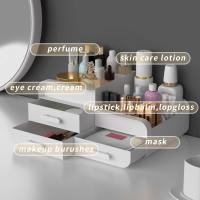 Organizador de maquillaje, Caja de almacenamiento de Cosméticos, Organizador de maquillaje, asiento de Cosméticos de plástico, contenedor grande para tocador de encimera. - details 0