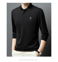 Camisa Polo De Larga Manga Para Hombre Marca De Lujo Algodón De Seda Con Estampado De Letras Casual Negocios Primavera Otoño - details 23