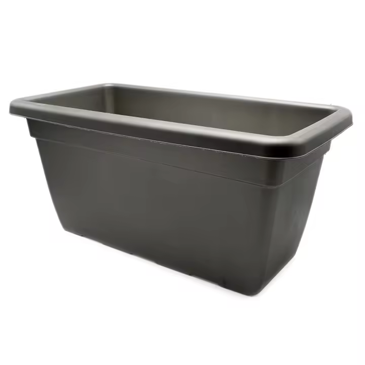 CABLEPELADO Jardinera Alta, Jardinera para balcón, Macetero Rectangular, Maceta Rectangular, Apto balcón, jardín, Patio, Interior o Exterior, 60 cm Ancho x 27.5 cm Altura, Plástico, Negro - 1