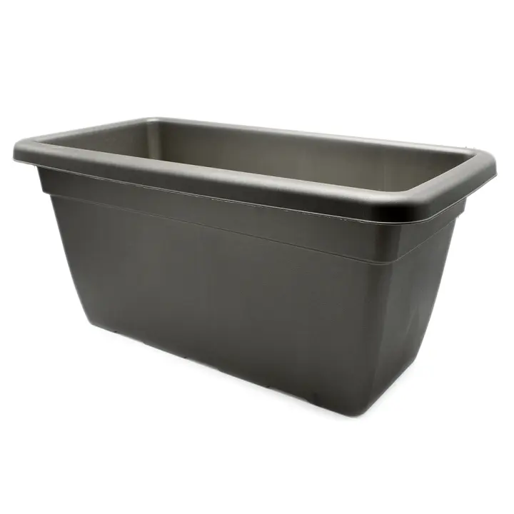 CABLEPELADO Jardinera Alta, Jardinera para balcón, Macetero Rectangular, Maceta Rectangular, Apto balcón, jardín, Patio, Interior o Exterior, 60 cm Ancho x 27.5 cm Altura, Plástico, Negro - 1