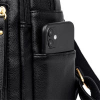 Mochila Grande Para Mujer De Cuero De Alta Calidad Bolsa Vintage Con Gran Capacidad Para Viajes Y Escuela Bolsa De Libros Rucksack Con Manija Suave Y Múltiples Bolsillos - details 17