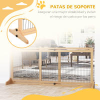 PawHut Barrera de Seguridad para Perrros de Madera Extensible con Pies de Soporte Valla Protección Mascotas Cachorros para Puerta Escalera Pasillo 104-183x36x69 cm - details 4
