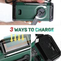Solar Power Emergency Hand Crank Radio AM FM Weather Radio, SOS, 3 Modes ,Reading Lamp - details 1