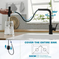 Grifo De Cocina Retráctil En Acero Inoxidable Con Manijera Para Agua Caliente Y Fría Efecto Anti-salpicaduras Para Lavado De Verduras Y Fregadero - details 3
