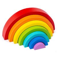 Bloques De Construcción Arcoíris De Madera Para Niños Juguete Educativo De Asamblea Musical Conciencia De Colores Decoración - details 5