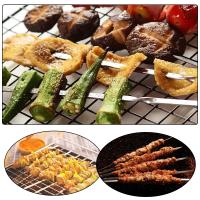 50Pcs Brochetas De Barbacoa Reutilizables Con Mango De Madera Acero Inoxidable Para Kebab Herramientas De Camping Al Aire Libre Y Picnic - details 0