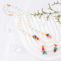 Encanto Gargantillas de cuentas de arroz coloridas y dulces para mujer, collar bohemio romántico con flor de imitación de perlas, cadena para clavícula, regalo de joyería para niñas - details 4