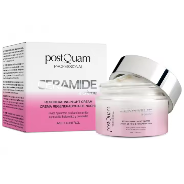 PostQuam - Crema de Noche Ceramide - Crema Noche Antiedad Nutritiva Efecto Botox para Conseguir una Piel Firme y Luminosa - Contiene Ceramidas, Ácido Hialurónico, Vitamina A (Ácido Retinoico) y Astrocaryum Murumuru Seed Butter - 50 ml - 1