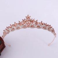 Diadema De Boda Con Diamantes Y Lágrimas De Cristal Accesorio Para Cabello Elegante Corona De Hojas Para Fiestas Y Aniversarios - details 3