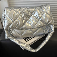 Bolso De Hombre Para Mujer En Nylon Suave With Correa Ajustable Gran Capacidad Estilo Moderno Para Uso Diario En La Oficina Colores Disponible: Plata Champán Blanco Negro - details 1