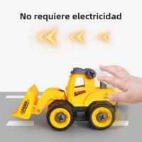 Juego De 4 Vehículos De Ingeniería Para Niños Excavadora Tractor Bulldozer Modelo DIY Juguete De Coche Para Niños Regalo - details 2
