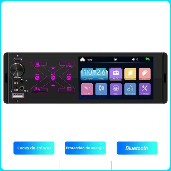 BQCC Radio De Coche 4.1 Pulgadas 1Din Estéreo Audio FM Bluetooth Control De Volante MP5 Reproductor Autoradio Con Rádio Tuner - 1