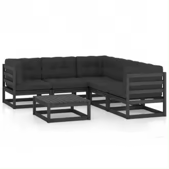 VIDAXL 3076553 juego de muebles para el jardín con cojines en color gris antracita oscuro vida xl - 1