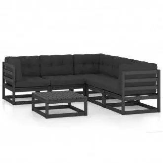 VIDAXL 3076553 juego de muebles para el jardín con cojines en color gris antracita oscuro vida xl - 1